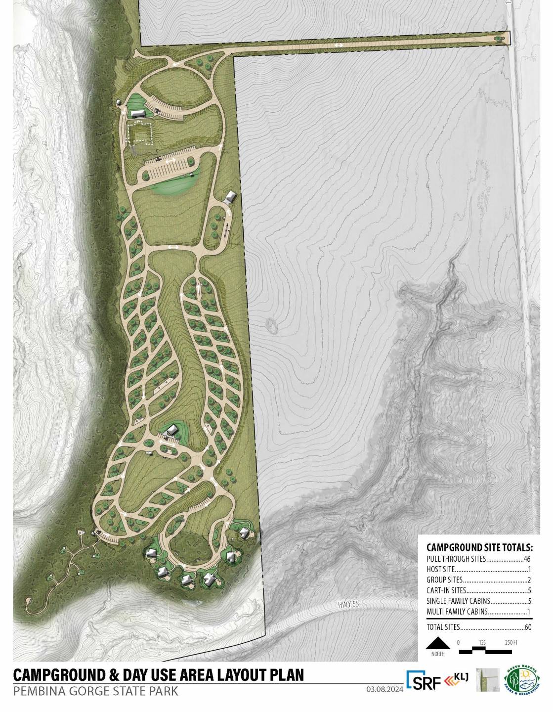 Site plan for Pembina Gorge State Park