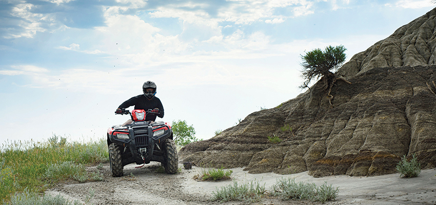 Off-highway vehicle rider on the Rough Rider Trail