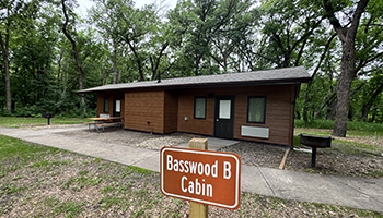 Exterior of Basswood B cabin