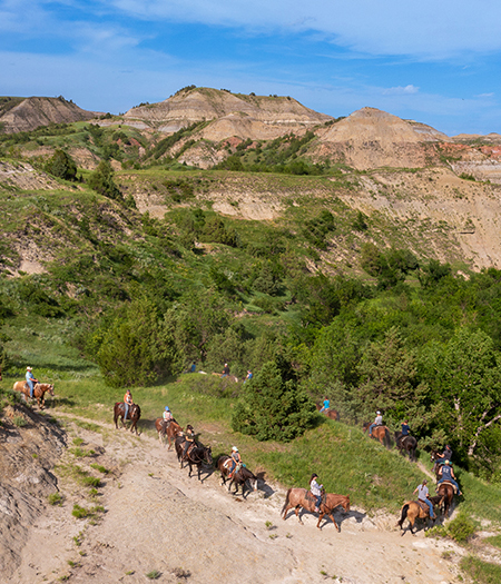 Horseback riding in the Badlands