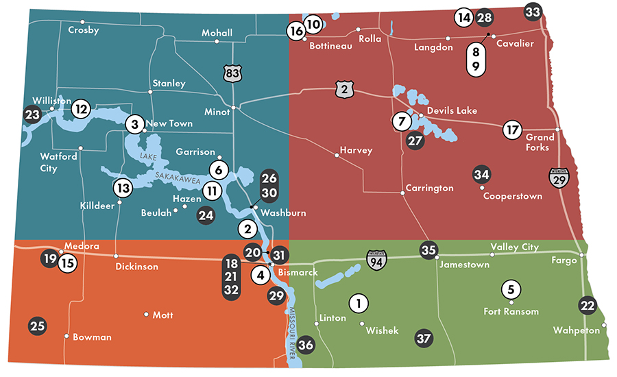 Map of North Dakota