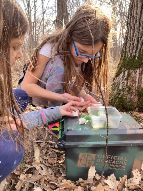 Girls geocaching