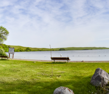 View of beach at Beaver Lake