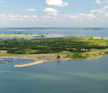 Aerial view of Fort Stevenson State Park