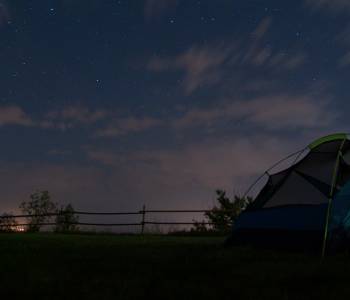 Tent under a starry sky
